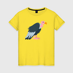 Футболка хлопковая женская Стервятник птица, цвет: желтый