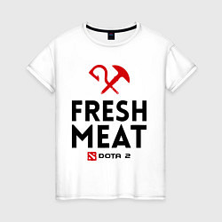 Футболка хлопковая женская Fresh Meat, цвет: белый