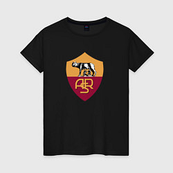 Футболка хлопковая женская Roma fc club, цвет: черный