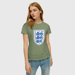 Футболка хлопковая женская Англия фк, цвет: авокадо — фото 2