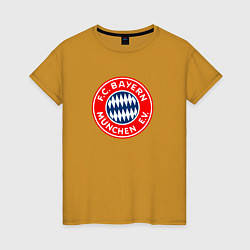 Футболка хлопковая женская Бавария клуб, цвет: горчичный