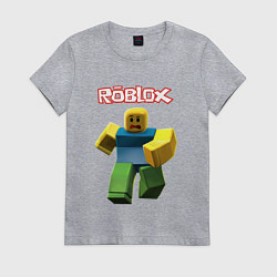 Футболка хлопковая женская Roblox бегущий персонаж, цвет: меланж