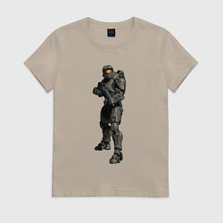 Футболка хлопковая женская Мастер Чиф, цвет: миндальный