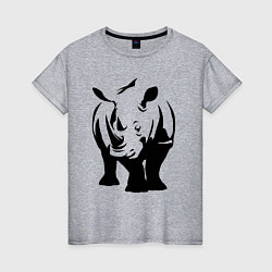 Футболка хлопковая женская Носорог анфас, цвет: меланж