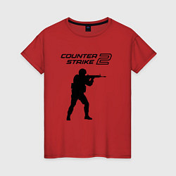 Футболка хлопковая женская Counter strike 2 classik, цвет: красный