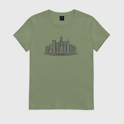 Футболка хлопковая женская USA Chicago, цвет: авокадо