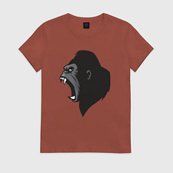 Футболка хлопковая женская Кинг конг, цвет: кирпичный