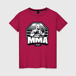 Футболка хлопковая женская MMA club, цвет: маджента