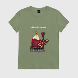 Футболка хлопковая женская Depeche Mode - Dave Gahan enjoy the silence, цвет: авокадо