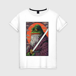 Футболка хлопковая женская Pepe samurai, цвет: белый