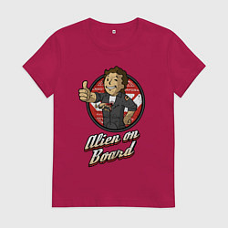 Футболка хлопковая женская Fallout - vault girl, цвет: маджента