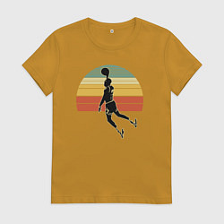 Футболка хлопковая женская Jordan dunk, цвет: горчичный