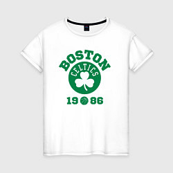 Футболка хлопковая женская Boston Celtics 1986, цвет: белый