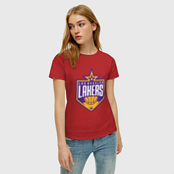 Футболка хлопковая женская Los Angelas Lakers star, цвет: красный — фото 2