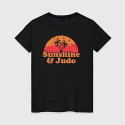 Футболка хлопковая женская Sunshine and judo, цвет: черный