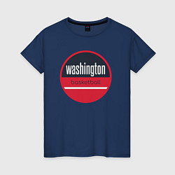 Футболка хлопковая женская Washington basketball, цвет: тёмно-синий