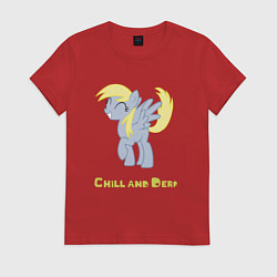 Футболка хлопковая женская Весёлая Дерпи из My little Pony, цвет: красный