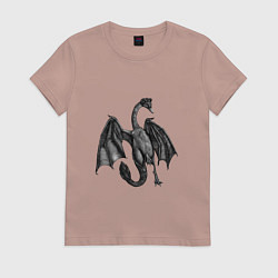 Футболка хлопковая женская Demon swan, цвет: пыльно-розовый