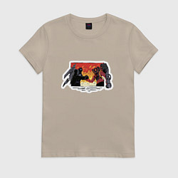 Футболка хлопковая женская Титан Спикермен с титаном Камераменом, цвет: миндальный
