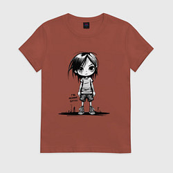 Футболка хлопковая женская Гуд монинг, цвет: кирпичный