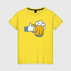 Футболка хлопковая женская Beer like, цвет: желтый
