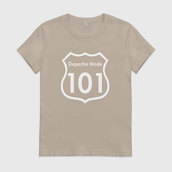Футболка хлопковая женская Depeche Mode - 101, цвет: миндальный