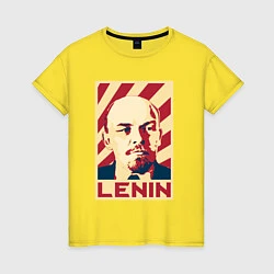Футболка хлопковая женская Vladimir Lenin, цвет: желтый