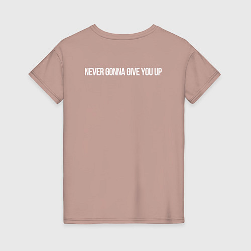 Женская футболка Qr код на песню Never Gonna Give You Up / Пыльно-розовый – фото 2