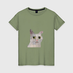 Женская футболка Pixel cat