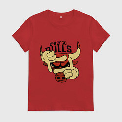 Женская футболка Bulls logo with hands