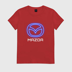 Футболка хлопковая женская Mazda neon, цвет: красный