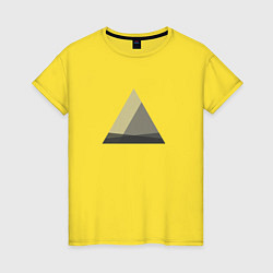 Футболка хлопковая женская Минималистичные треугольники, цвет: желтый