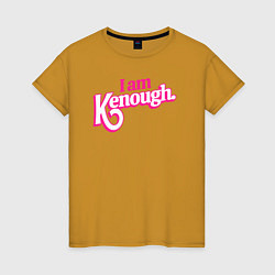 Футболка хлопковая женская I am kenough, цвет: горчичный