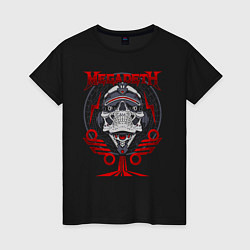 Футболка хлопковая женская Megadeth rock, цвет: черный