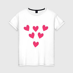 Женская футболка Сердечки с волнистыми линиями