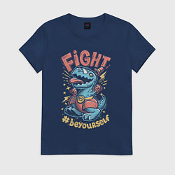 Футболка хлопковая женская Fight Dark, цвет: тёмно-синий