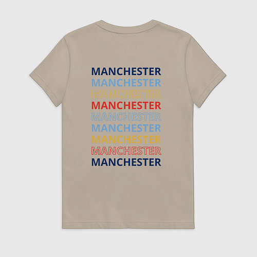 Женская футболка Футбольный клуб манчестер сити- эмблема / Миндальный – фото 2