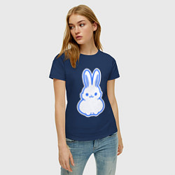 Футболка хлопковая женская White bunny, цвет: тёмно-синий — фото 2