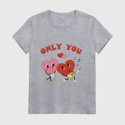 Футболка хлопковая женская Только ты, цвет: меланж