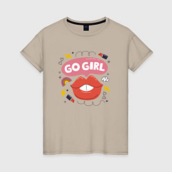 Женская футболка Go girl lips