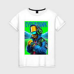 Женская футболка Cyber Bart Simpson - ai art fantasy