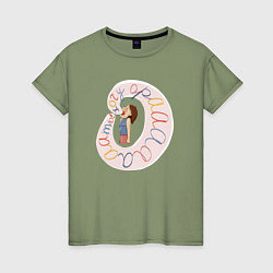 Футболка хлопковая женская Хочу орать, цвет: авокадо