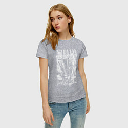 Футболка хлопковая женская Нирвана - Курт Кобейн, цвет: меланж — фото 2