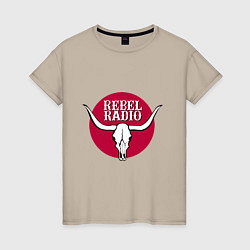 Футболка хлопковая женская Rebel Radio из GTA V, цвет: миндальный