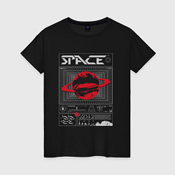 Футболка хлопковая женская Space streetwear, цвет: черный