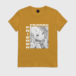 Футболка хлопковая женская Friren bw, цвет: горчичный