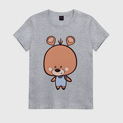 Футболка хлопковая женская Милый мишутка, цвет: меланж