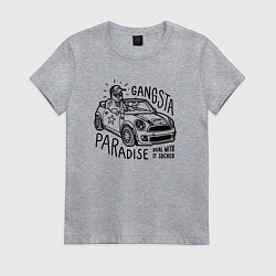 Футболка хлопковая женская Gangsta paradise, цвет: меланж