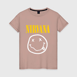 Футболка хлопковая женская Nirvana original, цвет: пыльно-розовый