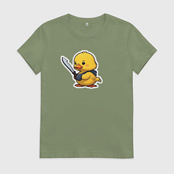 Футболка хлопковая женская Боевой утенок, цвет: авокадо